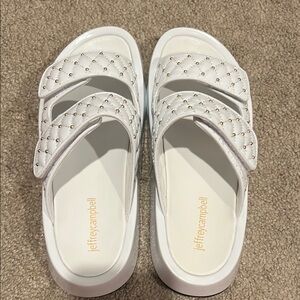 Jeffrey Campbell White Quilted Women's Sandals